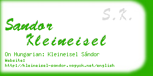 sandor kleineisel business card